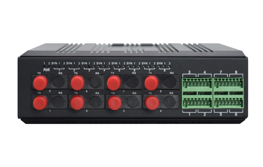 飛暢科技-工業(yè)軌式 1-8個光方向 光纖匯聚型 1-2路RS485光端機(jī)