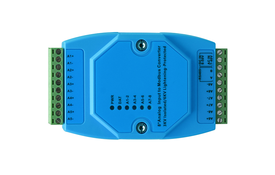 飛暢科技-工業(yè)級 軌式8路模擬量輸入 ModBus 